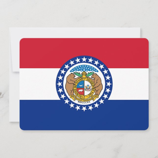 Convites patrióticos com bandeira do Missouri (Frente)