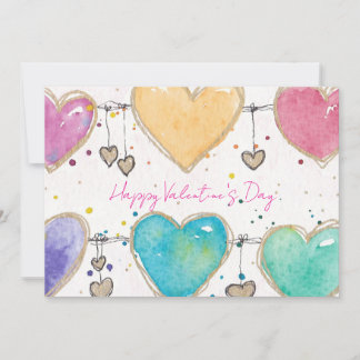 Convites Patterned Hearts Valentine Notecard Invitation