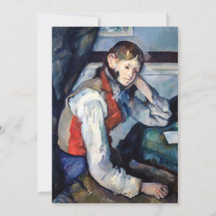 Convites Paul Cezanne - Menino com Colete Vermelho