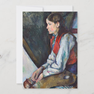 Convites Paul Cezanne - Menino com Colete Vermelho