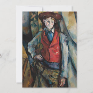 Convites Paul Cezanne - Menino com Colete Vermelho