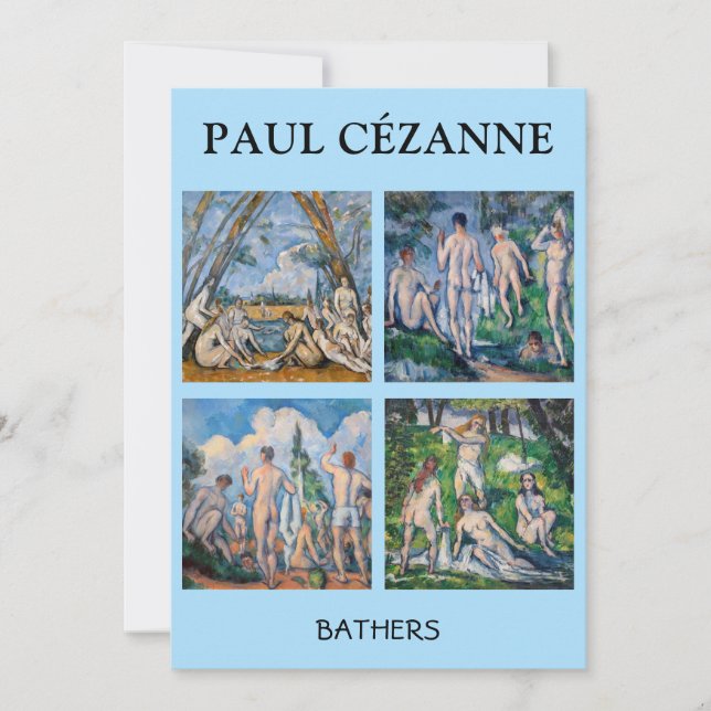 Convites Paul Cezanne - Seleção de Bathers Masterworks (Frente)