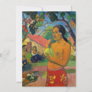 Convites Paul Gauguin - Mulher segurando uma fruta