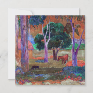 Convites Paul Gauguin - Paisagem com um Porco e um Cavalo