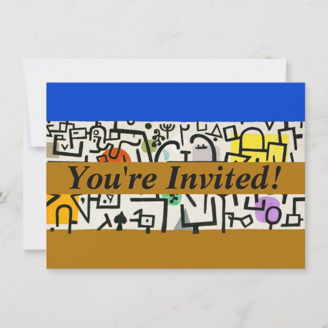 Convites Paul Klee Rich Harbor Abstrato Expressionismo (Frente)