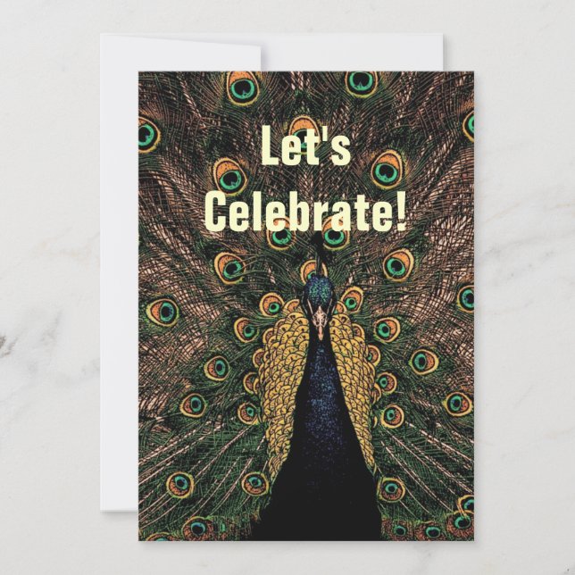 Convites Pavão - Aniversário de Casamento (Frente)