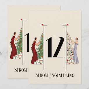 Convites Pavão Art Deco Flair Número da Mesa de Natal 12