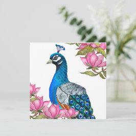 Convites Pavão de Aquarela