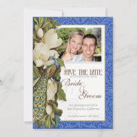 Pavão Magnólia Floral Rodopio Damasco Casamento