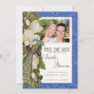 Convites Pavão Magnólia Floral Rodopio Damasco Casamento