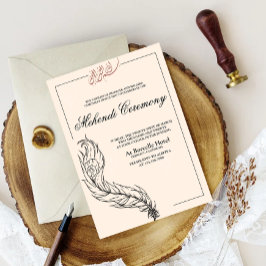 Convites pavão-pavão árabe ilustrado