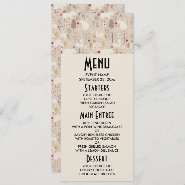 Convites Pavimentos de Borracha Cúbica Padrão Nórdico Natal (Frente/Verso)