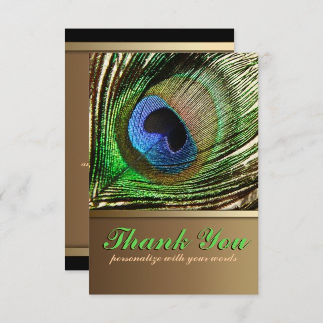 Convites Pavock Feather Obrigado Nota (Frente/Verso)