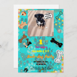 Convites Paw-some Latido-day Bash! Pet Birthday Personaliza