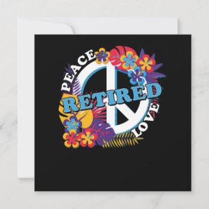 Convites Paz Amor Aposentado Aposentadoria Vovô Hippie Gift