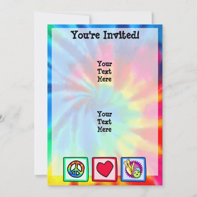 Convites Paz, Amor, Boliches (Frente)