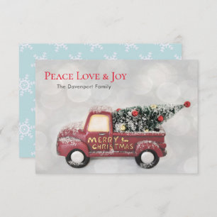 Convites Paz Amor e Joy Toy Truck Feliz Natal