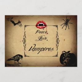 Convites Paz, amor, e partido do Dia das Bruxas dos