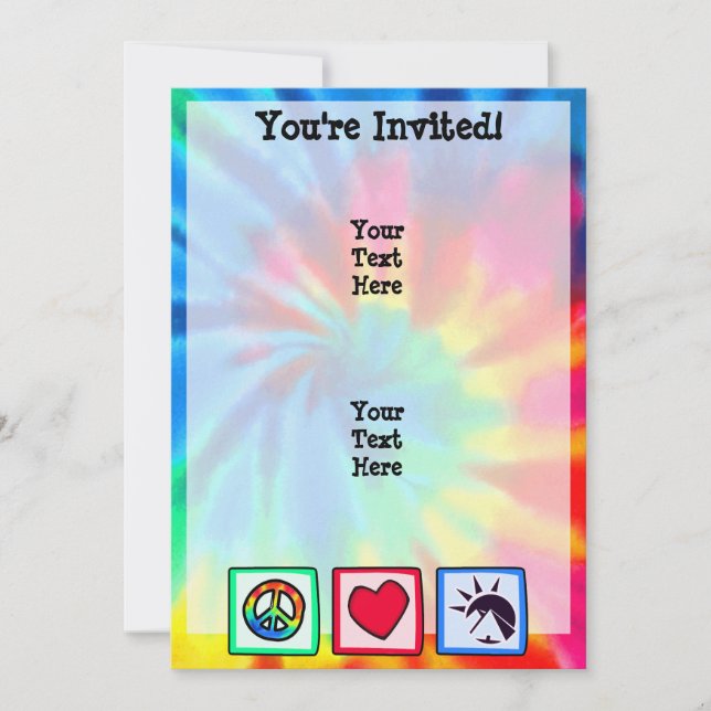 Convites Paz, amor, egípcios (Frente)