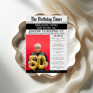 Convites Paz aos meus 40 anos Jornal engraçado de 55 anos d
