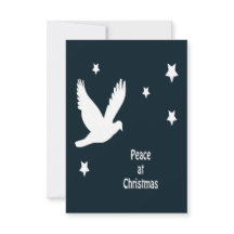Paz no Natal com Pombo em Voo Logotipo Branco
