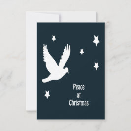 Convites Paz no Natal com Pombo em Voo Logotipo Branco