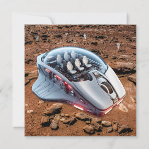 Convites PC Mouse-Spacecraft: Rolar em Marte - Missão 01.
