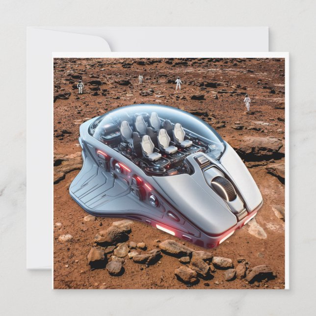 Convites PC Mouse-Spacecraft: Rolar em Marte - Missão 01. (Frente)