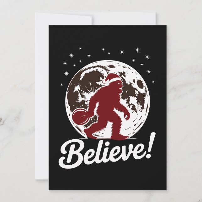 Convites Pé Grande Acredite Natal Chapéu do Papai Noel Lua  (Frente)