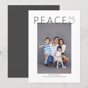 Convites Peace Dove Personalizou Foto Simples Natal