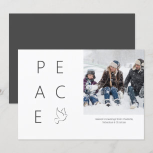 Convites Peace Dove Personalizou Simple Photo Christmas