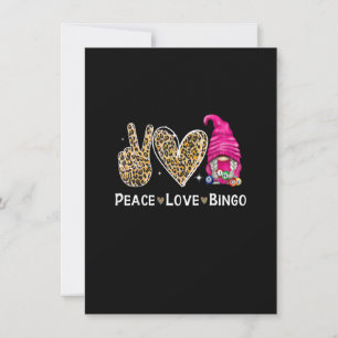 Convites Peace Love Bingo Funny Bingo Lover Lucky Bingo Gno
