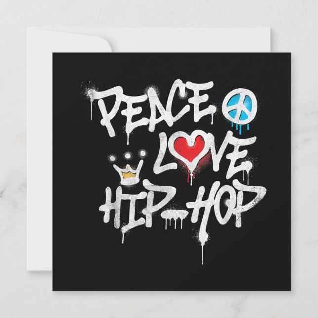Convites Peace Love Hip Hop Dancing (Frente)