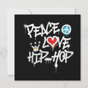 Convites Peace Love Hip Hop Dancing