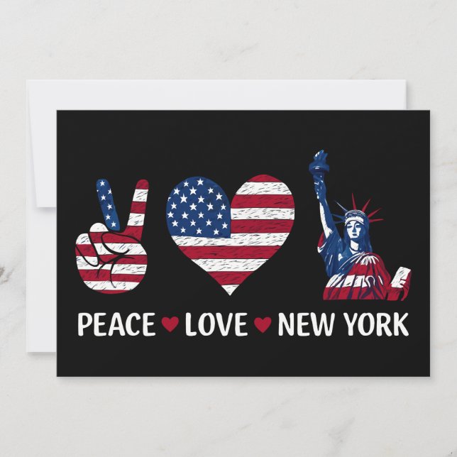 Convites Peace Love New York (Frente)