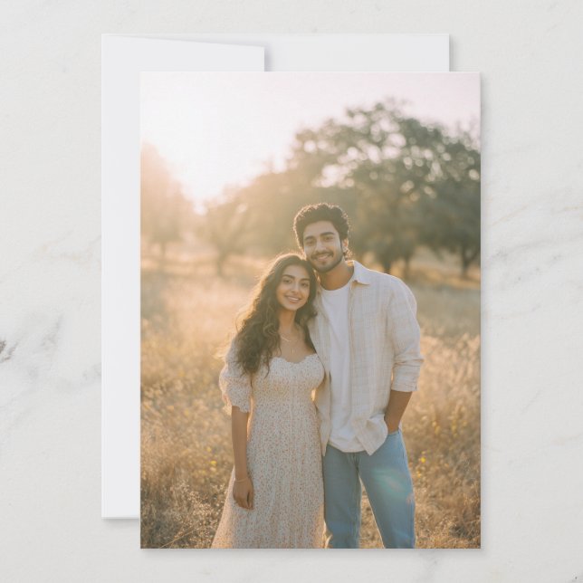 Convites Peaceful Beige Natural Photo (Frente)