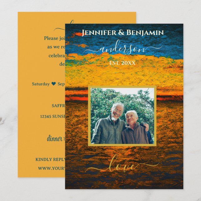 Convites Peaceful Ocean Wedding Vow Renewal  (Frente/Verso)