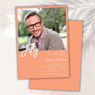 Convites Peach 50th Birthday Photo