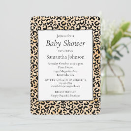 Convites Peach Black Lepard Print