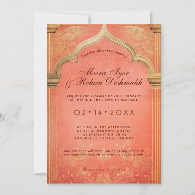 Convites Peach Blossom: A Graça Eterna (Frente)