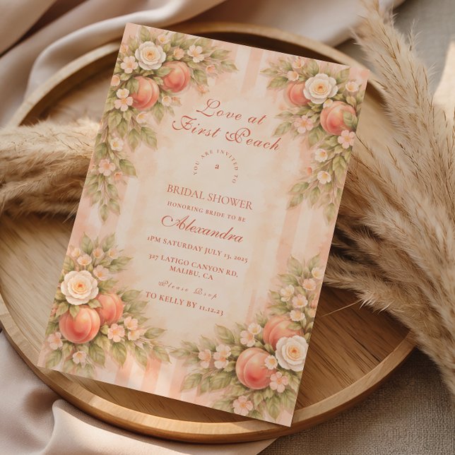 Convites Peach Blossom Romance Bridal Shower (Criador carregado)