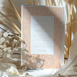 Convites Peach Blossom William Morris Inspirou Casamento