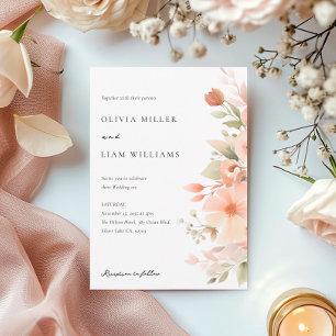 Convites Peach Boho Floral Wedding