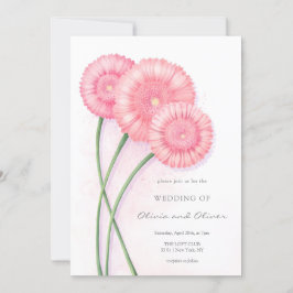 Convites Peach Chrysanthemum Wedding