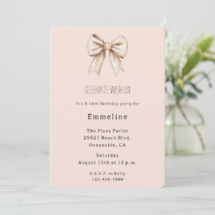 Convites Peach Cream Arco Birthday