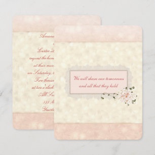 Convites Peach Floral and Lace Wedding