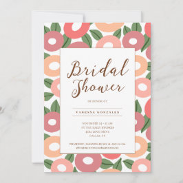Convites Peach Floral Chá de panela