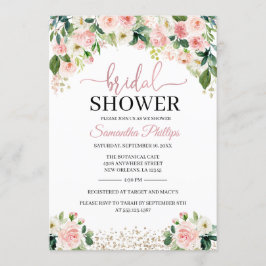 Convites Peach Floral Chá de panela