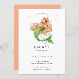 Convites Peach Floral Sereid Festa de aniversário