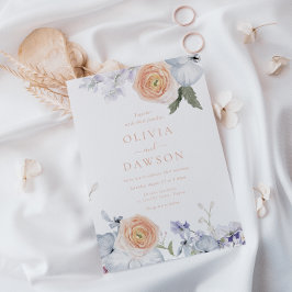 Convites Peach Fuzz Dusty Blue Modern Elegance